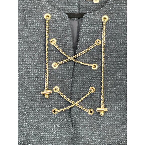 Tuckernuck Womens Navy Tweed Chain Lace-Up Dress XL - Picture 2 of 6